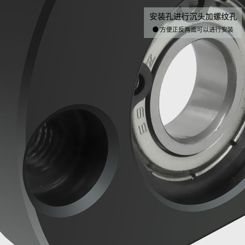 圆法兰轴承座组件带轴承固定座轴承座5钢发黑EFC BGRBB BFP01