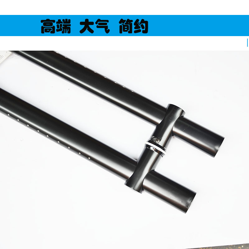 加厚玻璃门拉手哑黑不锈钢玻璃门把手大门拉手可调孔距扁管大拉手