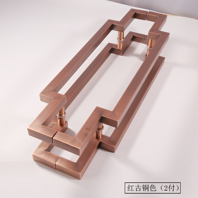 不锈钢玻璃门拉手仿古大门拉手黑色有框玻璃门把手移门推拉门拉手