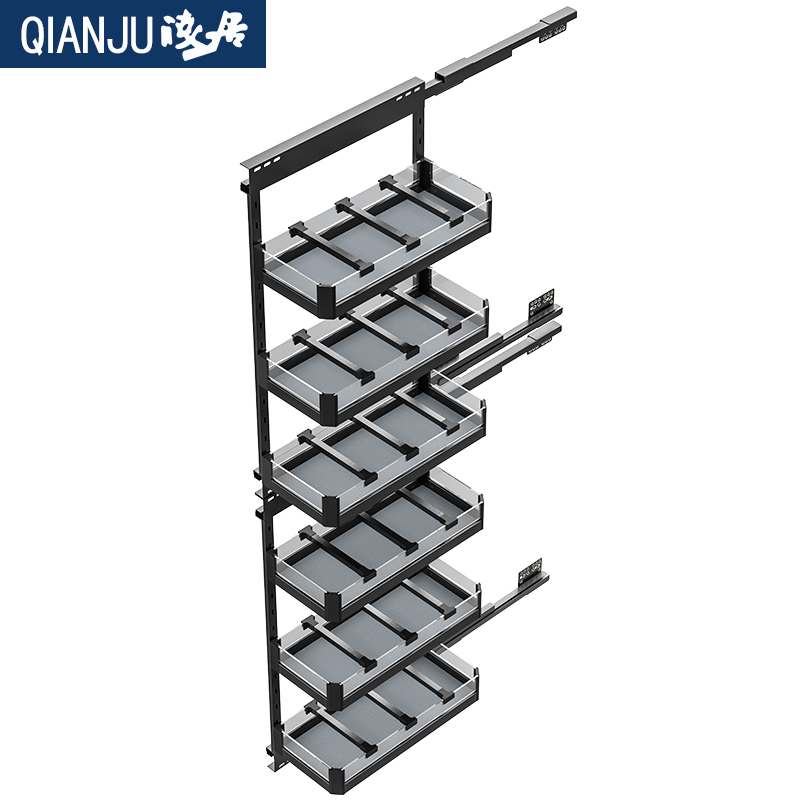 卫生间半墙拉篮抽拉柜抽屉式侧拉篮干湿分离浴室柜窄柜边柜置物篮