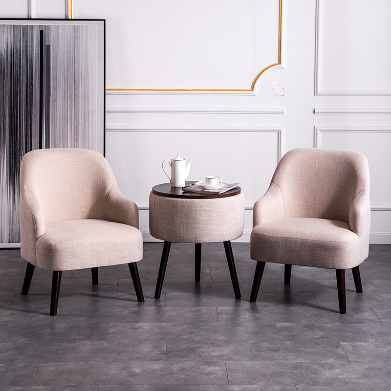 实木会客沙发茶几三件酒店咖啡奶茶办公室布艺洽谈休闲桌椅