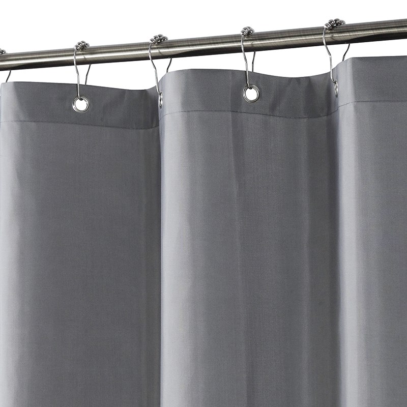 黛世灰色纯色浴帘隔断帘防水高档洗手间干湿分离隔断浴室挡水浴帘
