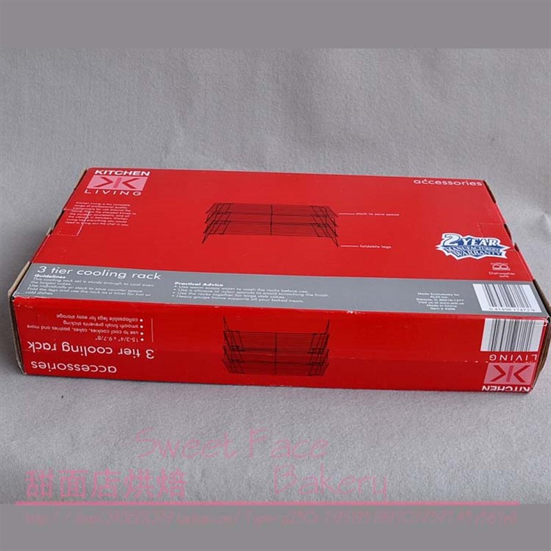 出口欧美 3层蛋糕冷却架 凉网 三层装曲奇饼干架折叠冷却架蛋糕架