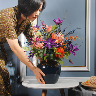 客厅餐桌花摆花电视柜装饰花家居仿真花摆件家装花艺台面假花插花