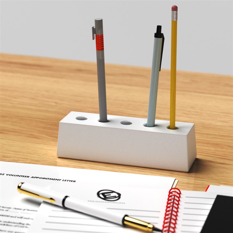 特色手工创意白水泥长方形多孔笔插文创礼品桌面文具个性装饰摆件