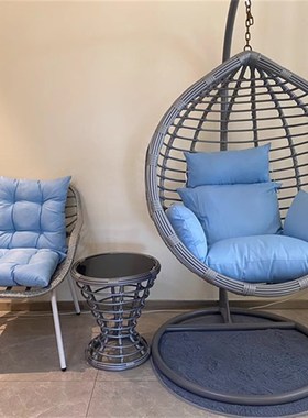 阳台单人灰色吊椅茶几椅子摇篮椅吊篮藤椅秋千吊兰床室内家用摇椅