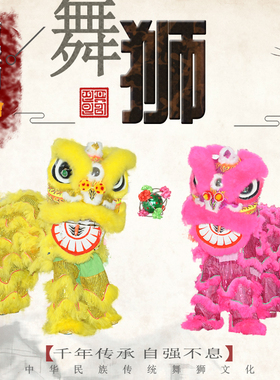 儿童舞狮南师舞狮羊毛狮子 醒狮舞龙舞狮道具 舞台表演 双人舞狮