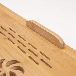 楠竹床上折叠桌升降笔记本电脑桌宿舍床上小桌子雕花散热器懒人桌