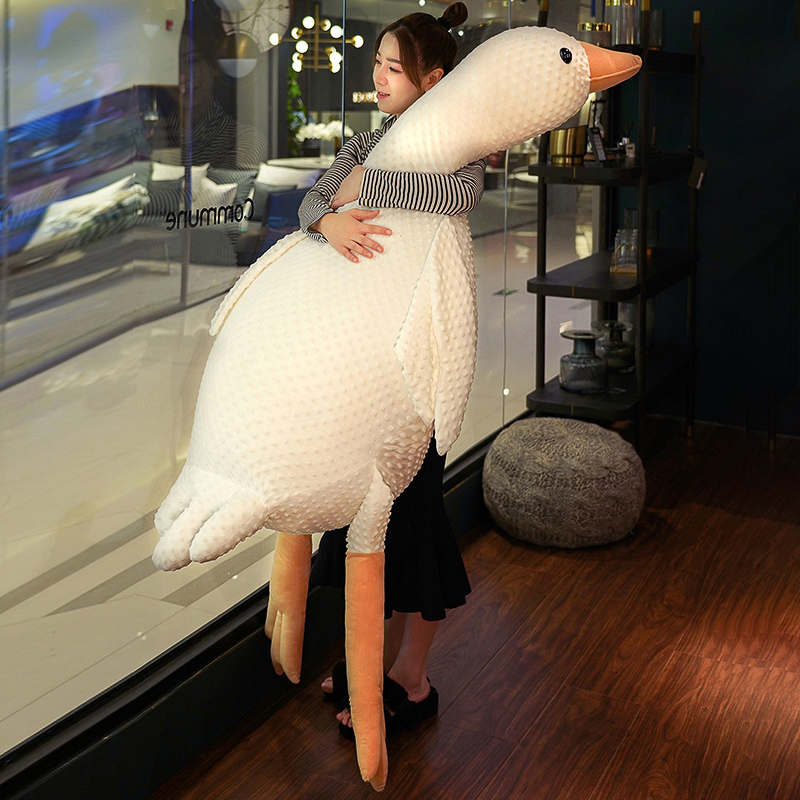 可爱大白鹅抱枕女生睡觉夹腿床上靠枕男生款长条枕头床头靠垫靠背