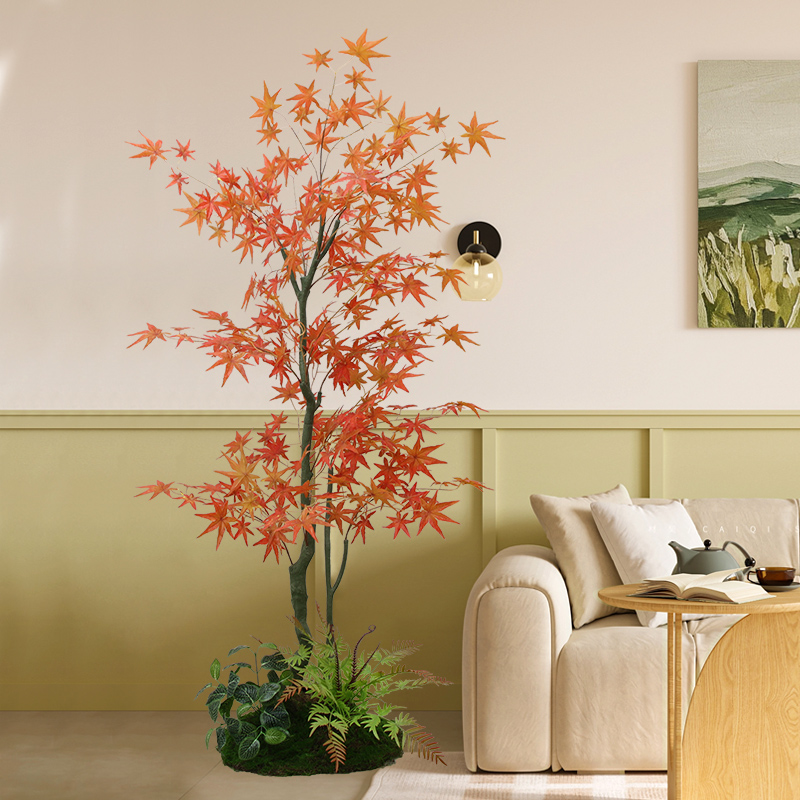 仿真红枫家居绿植装饰品仿生家装植物客厅摆件室内盆栽办公室造景