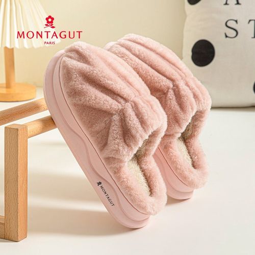 梦特娇厚底毛绒棉拖鞋女士秋冬季室内保暖2024新款月子拖鞋女冬天