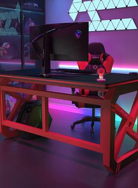 红台式电脑桌网吧专用竞桌学生宿舍电脑桌简约体RVW电双人一办MX