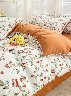 2025直播新三款法式风A类双层纱棉水麻洗棉四件套1.套2VQX床单件-