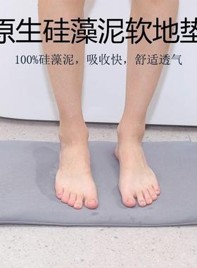 藻泥软垫防AE101074吸水脚垫干湿硅分离浴室卫生间速干家硅用滑地