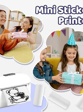 Phemm白色+3卷oT02E小超迷你热敏打印机照片错题打印o机型家用便