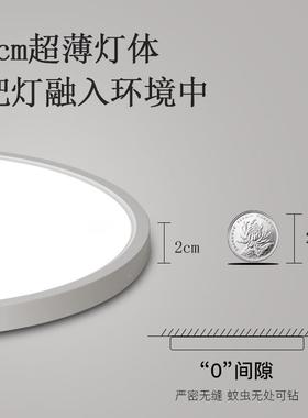 全灯光谱护灯眼薄le超LM017d吸顶圆形卧室客厅灯简约现代过道家装