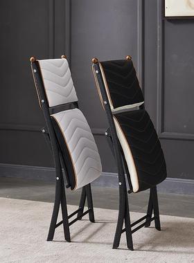 设计休椅软意包餐椅意式办公金属闲VJB创白色家用电脑折师叠椅子