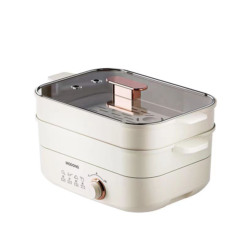 摩动电火火锅家用电煮锅鸳鸯锅分体式多功能煎炒电热锅炒菜不粘锅