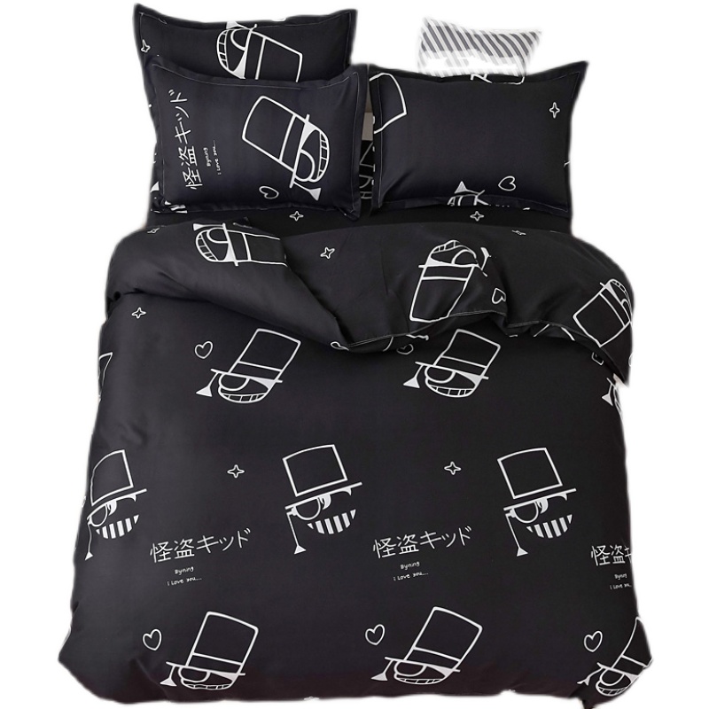 黑色怪盗基德男生被单件1X200X230CM人*7被罩送床单和枕