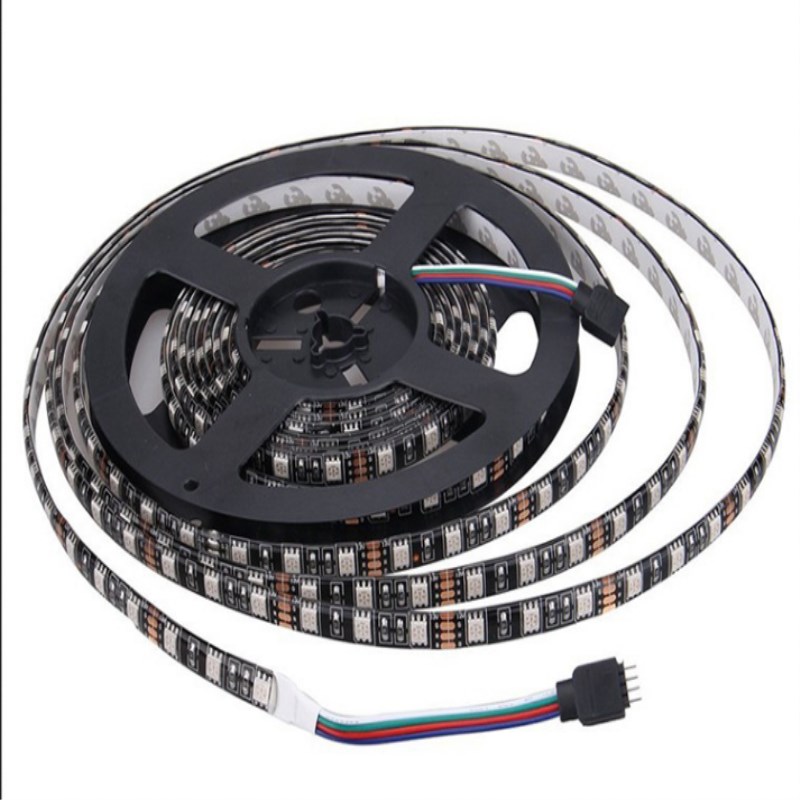 LED贴片RGB七彩V软灯带黑板管防水汽车灯条黑底渐变爆闪