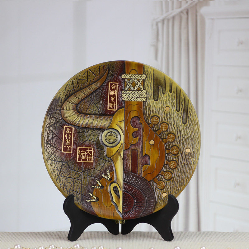 装饰盘摆件民族风云南特色看盘家居装饰摆设陶瓷复古风工艺品盘