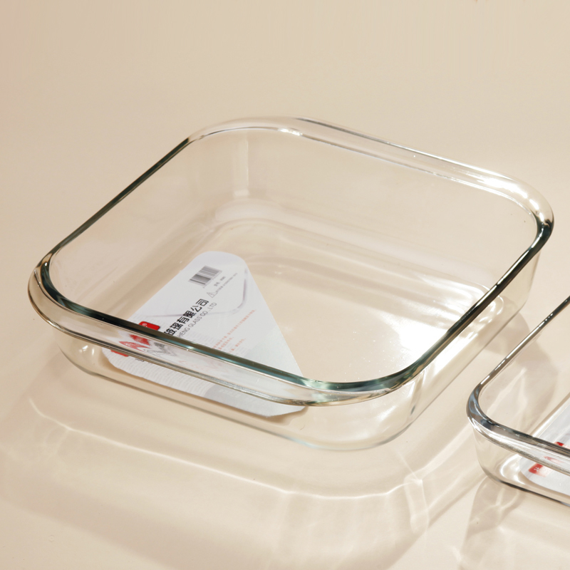 菲内克斯方形钢化玻璃烤盘家用微波炉烤箱焗饭蒸鱼盘凉菜盘冷餐盘