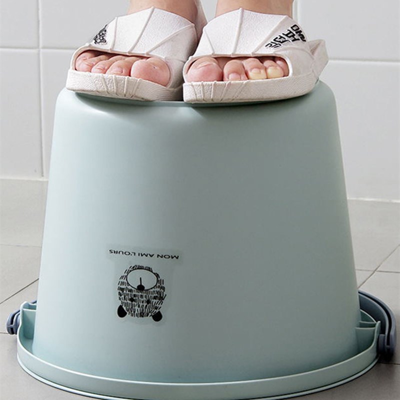 学生宿舍水桶脸盆三件装带盖子家用手提加厚储水小桶大号塑料盆