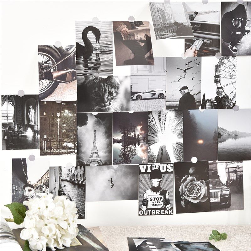 暗色系黑白风欧美人文街景风情卡片墙贴房间墙面装饰布置拍摄背景