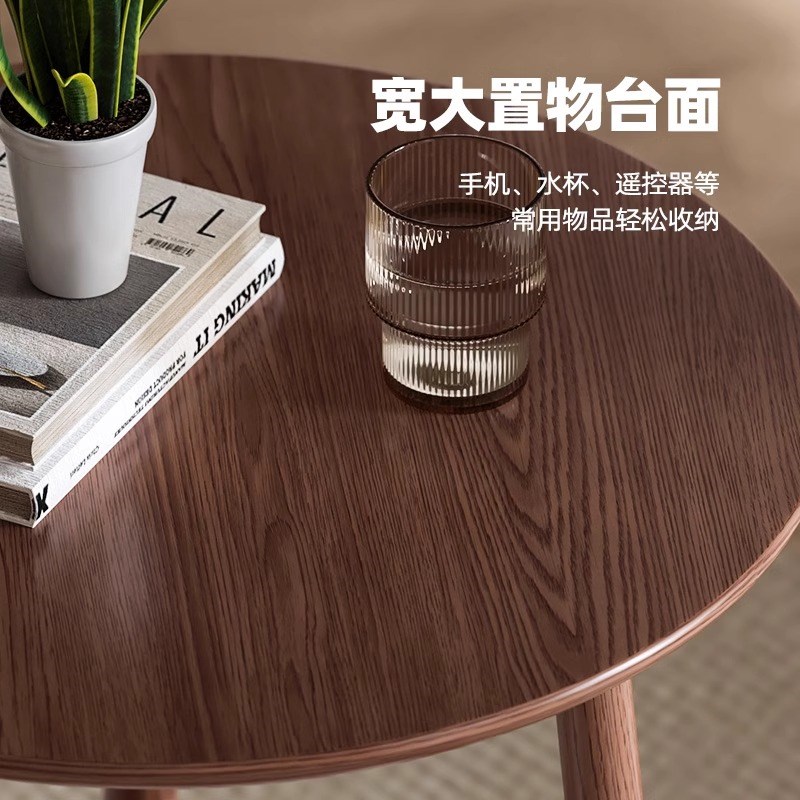 沙发边几实木家用飘窗小型茶几创意卧室简约桌子客厅边桌阳台圆桌