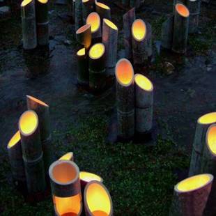 竹筒灯led仿真竹子灯户外竹灯草坪庭院地插景观灯河边草地亮化灯