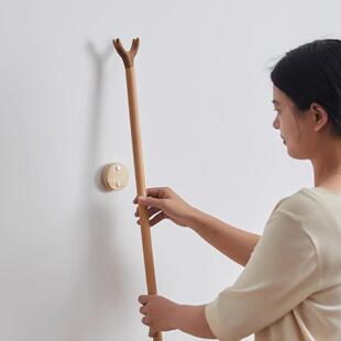 那澜杆多好纯色家用晾衣阳木台实木榉撑衣杆衣叉衣LUU杆挑衣晒杆