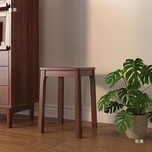 乌金木实木凳子可叠放新中式家用结实耐用餐桌方凳备用凳子小板凳