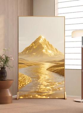 YOS铝金屏风隔简约客厅卧室入户门家用玄座屏遮关挡酒合饰店装背