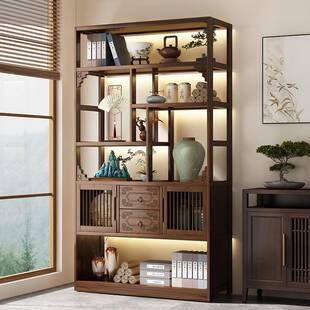博架宝阁酒柜展多XAZ示柜隔客厅茶柜茶架茶具置古物架茶室置物柜