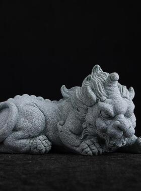 国青砂石招财貔貅一31390对桌件创意家居客面厅茶玩鱼风缸造景装饰摆品