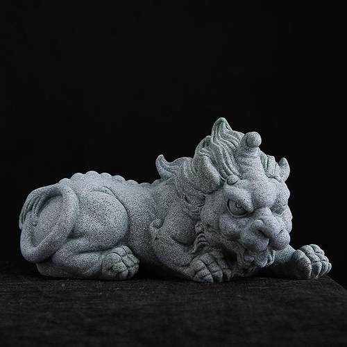 国青砂石招财貔貅一31390对桌件创意家居客面厅茶玩鱼风缸造景装饰摆品