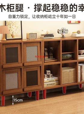 柜实木餐边客厅茶水柜收纳柜胡桃色DTR格柜子柜沙边靠发墙落地置