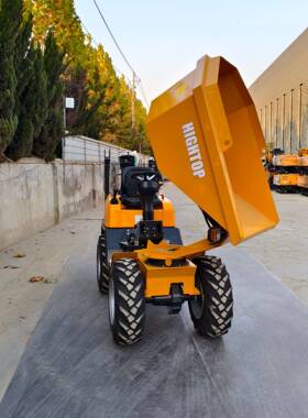 建筑工地翻斗车厂家 小型四轮自装车自卸HT130型座驾式工程翻斗车