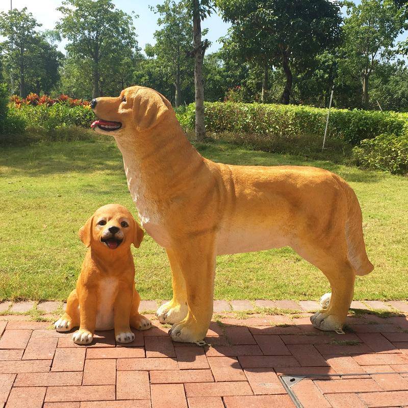 户外仿真羊树犬AED玻璃型钢雕塑狼狗客厅花园庭院脂动物模装饰牧