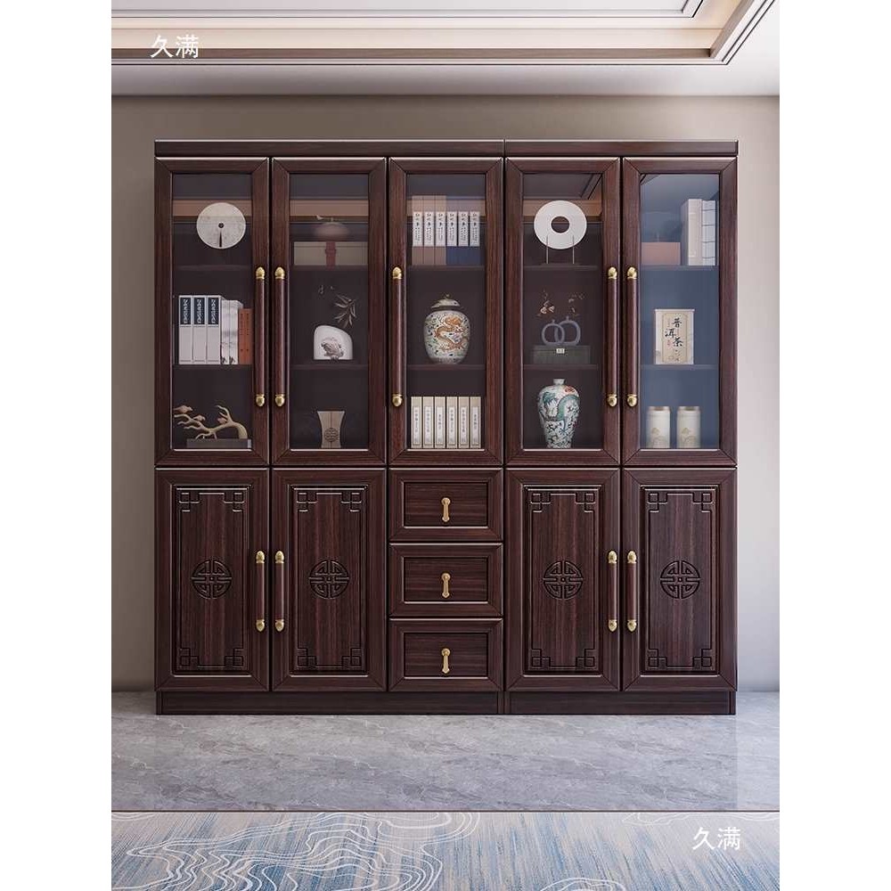 中式乌金木实木书柜组合文件柜书房家用书橱玻璃门书柜储物柜一体,玩具/童车/益智/积木/模型,垂直悬浮玩具,淘宝优惠券,粉丝福利购,淘宝优惠卷
