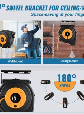 VEVOR可50英尺伸延长线卷盘1AWG/3CSJTOW4缩IHB电源线卷盘