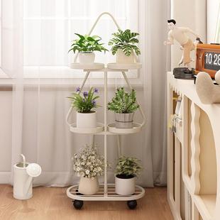 花架厅落式 室内可带MHJ轮地沙发旁移动阳台绿萝客多肉植物花盆架