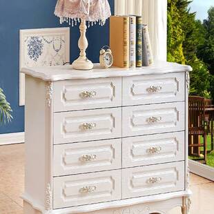 欧式五斗柜卧室雕花靠墙储物收纳柜白色客厅抽屉柜简约现代五斗橱