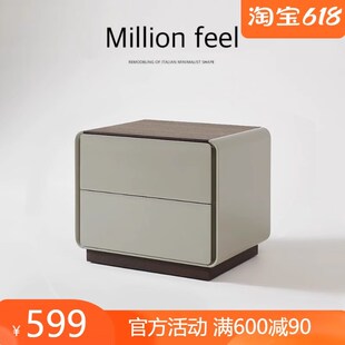 轻奢床头柜 极简床边柜网红ins高级卧室设计师款 Million feel意式