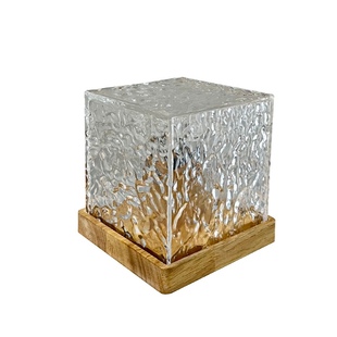 网红ins旋转水纹小夜灯创意礼物床头卧室火焰氛围灯极光动态台灯