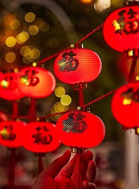 2025太阳能红灯笼户外庭院树上装饰氛围挂灯过新年春节喜庆彩灯串