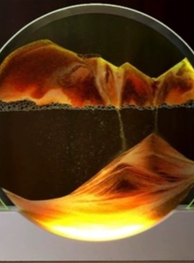 流沙画沙漏摆件夜灯2025款3d客厅酒柜装饰品轻奢解压台灯毕业礼物