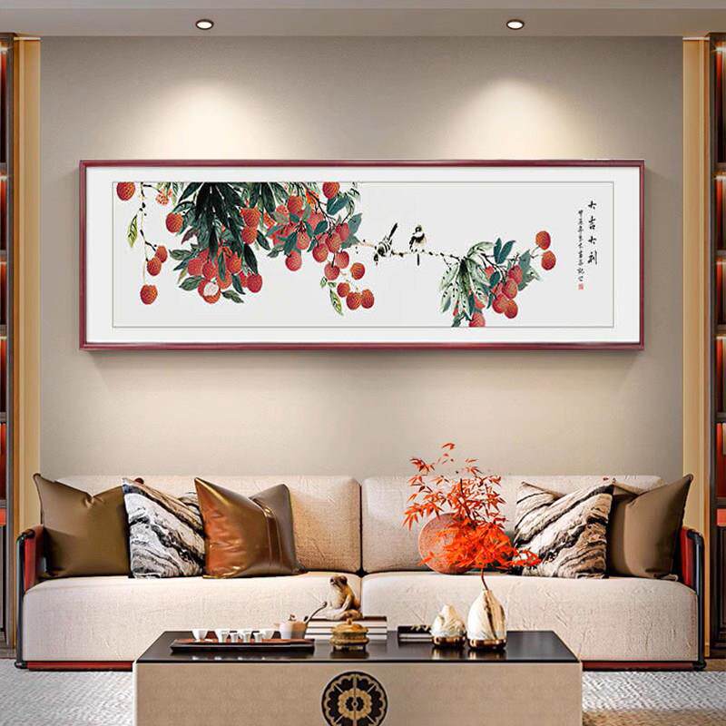新中式鸟语花香国画客厅沙发背景墙面画新款装饰画卧室床头挂画