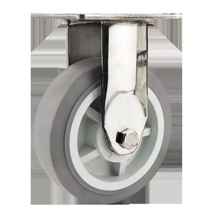 4寸5寸6寸8寸304不锈钢TPR橡胶静音脚轮重型工业万向刹车医疗车轮