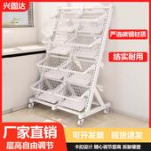 便利店加厚货架多层置物架超强承重可移动小推车生鲜超市蔬菜篮子